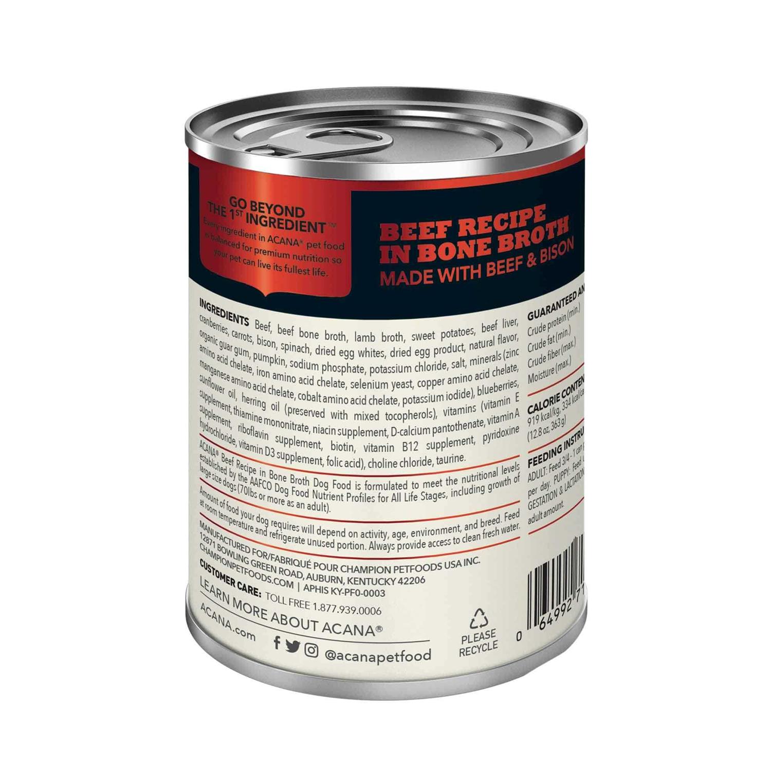 Acana Premium Chunks Dog Food Beef Recipe in Bone Broth - Healthber