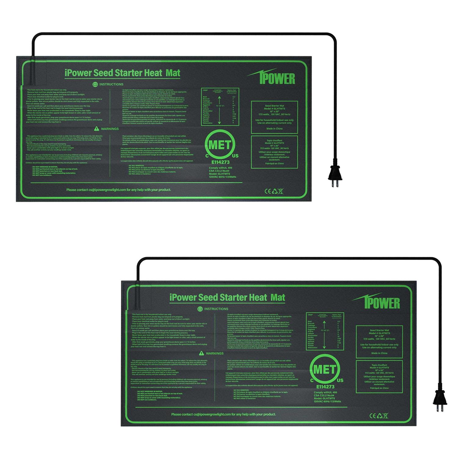 iPower GLHTMTS Durable Waterproof Seedling Heat Mat Warm Hydroponic Plant Germination Starting Pad - Healthber