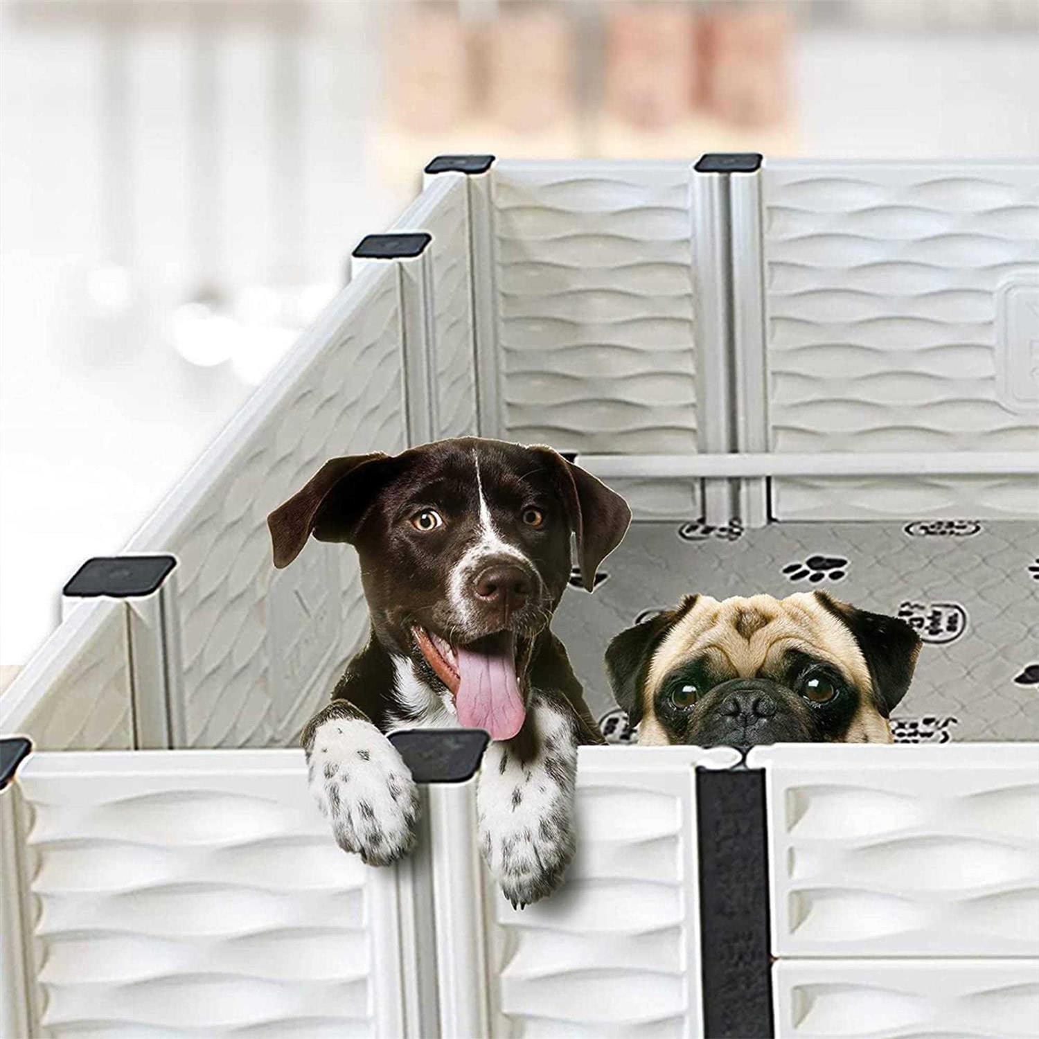 EZwhelp EZclassic Puppy Dog Whelping Box Playpen w/Rails & Liner - Healthber