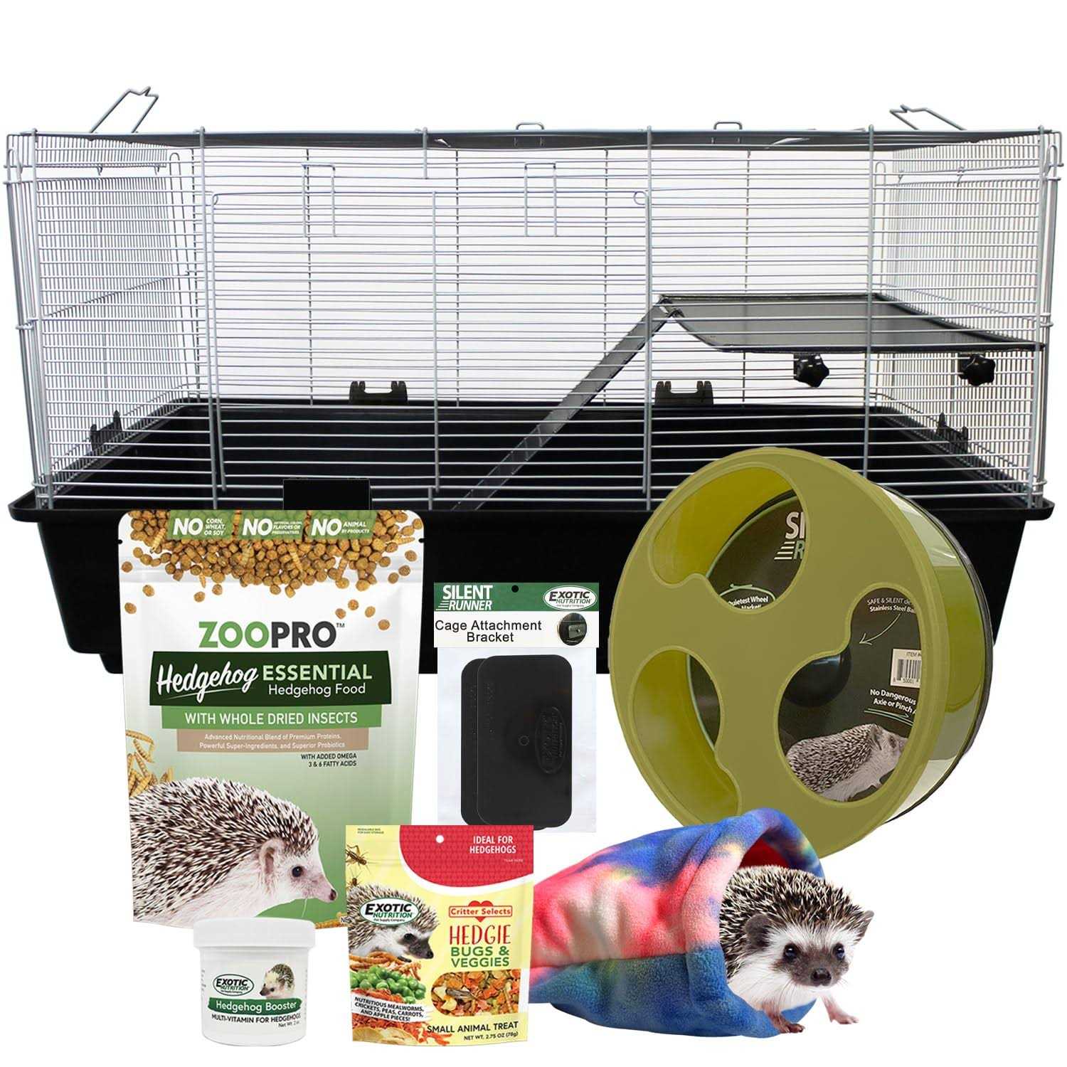 Exotic Nutrition Hedgehog Home & Starter Package Includes Durable Cage - Healthber