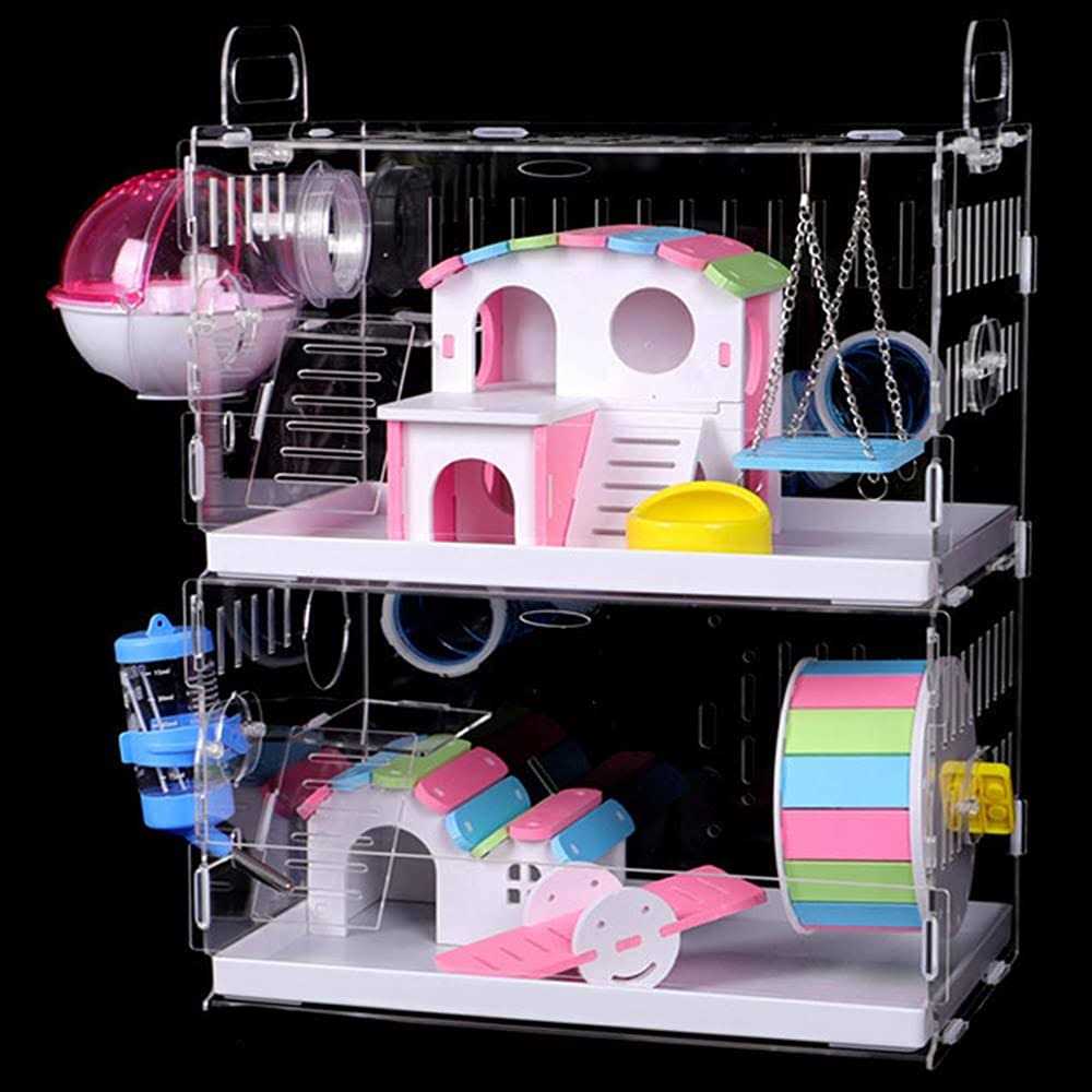 DuvinDD Hamster cages with crossover Tubes Tunnels Large Hamster cage Habitats gerbil House - Healthber