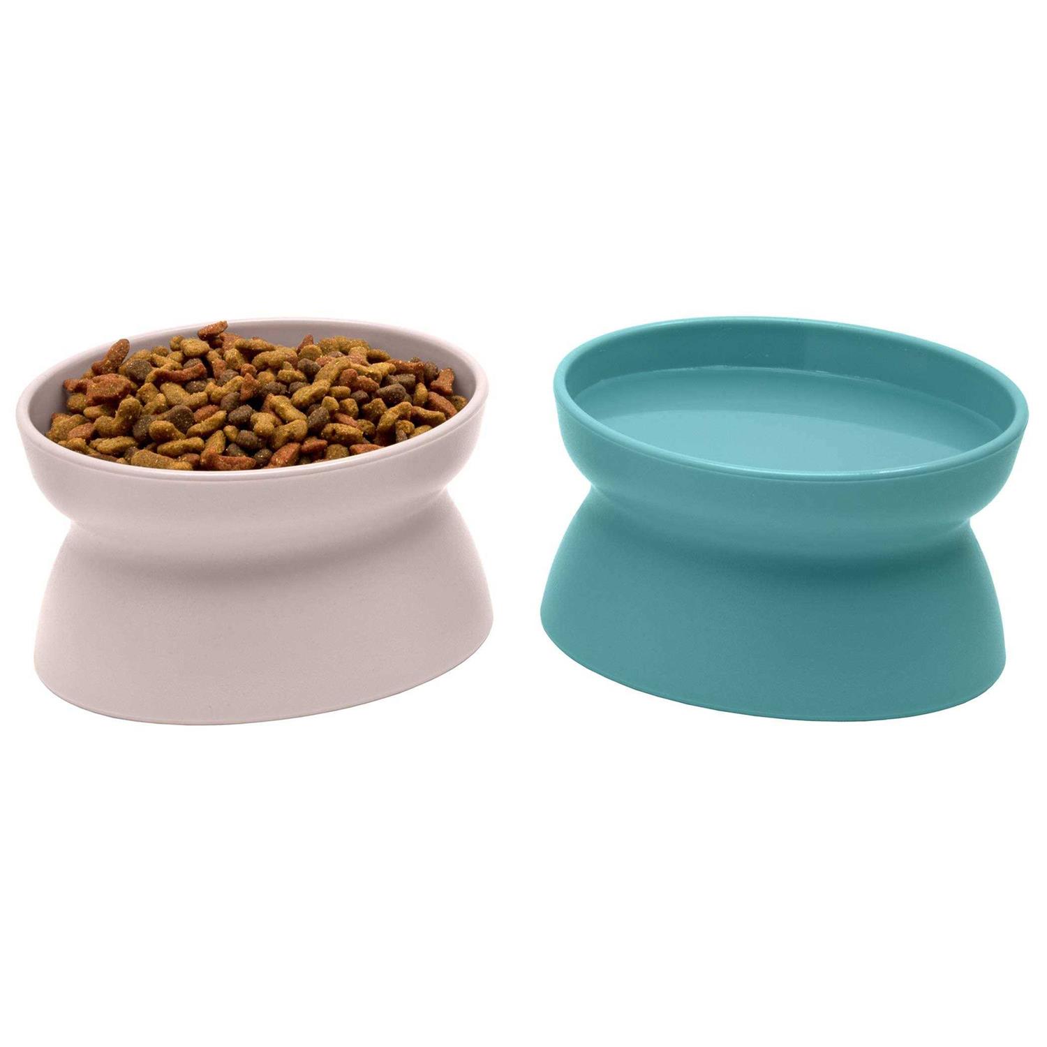 Kitty City Raised Cat Food Bowl Collection_Stress Free Pet Feeder and Waterer - Healthber