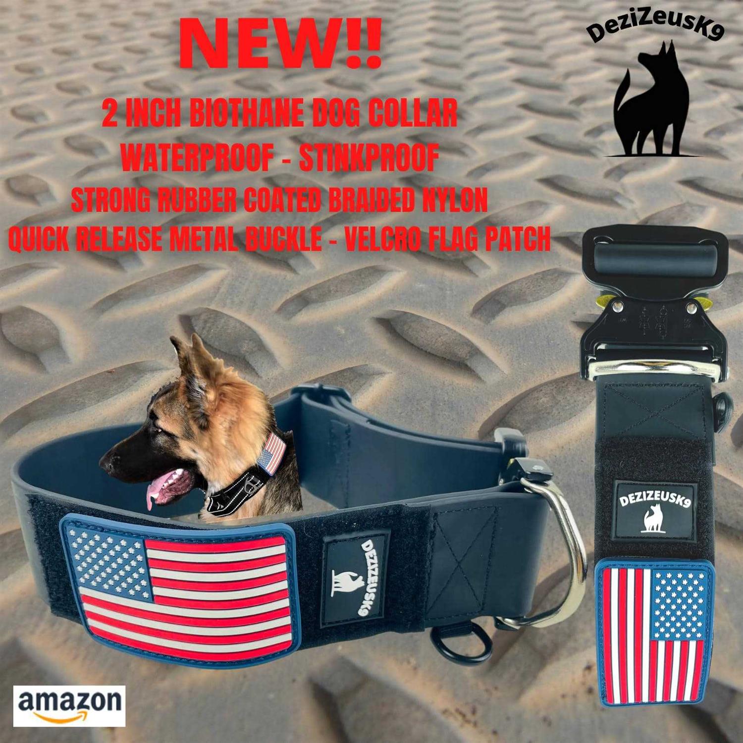 DEZIZEUSK9 Biothane Heavy Duty Dog Leash Tactical Dog Lead Quick Release Locking cable carabiner clasp - Healthber
