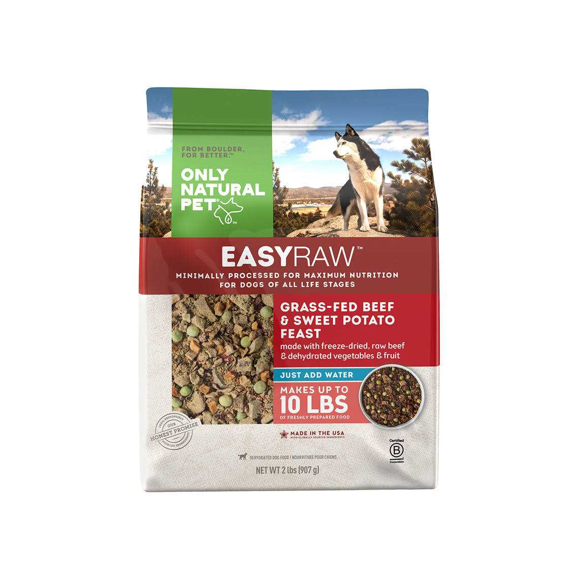 EasyRaw Grass-Fed Beef with Sweet Potato Feast Dehydrated Dog Food - Healthber