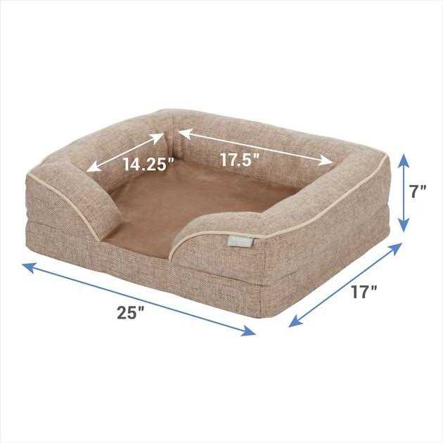 Frisco Plush Orthopedic Front Bolster Cat Dog Bed w/Removable COVER - Healthber