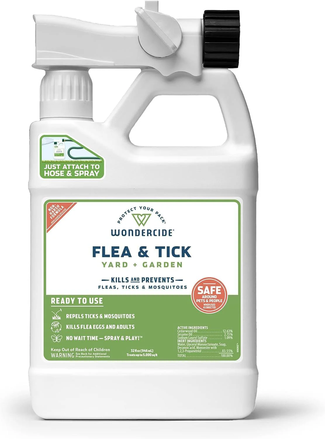 Wondercide Flea & Tick, Yard + Garden, 32 oz Ready To Use - Healthber