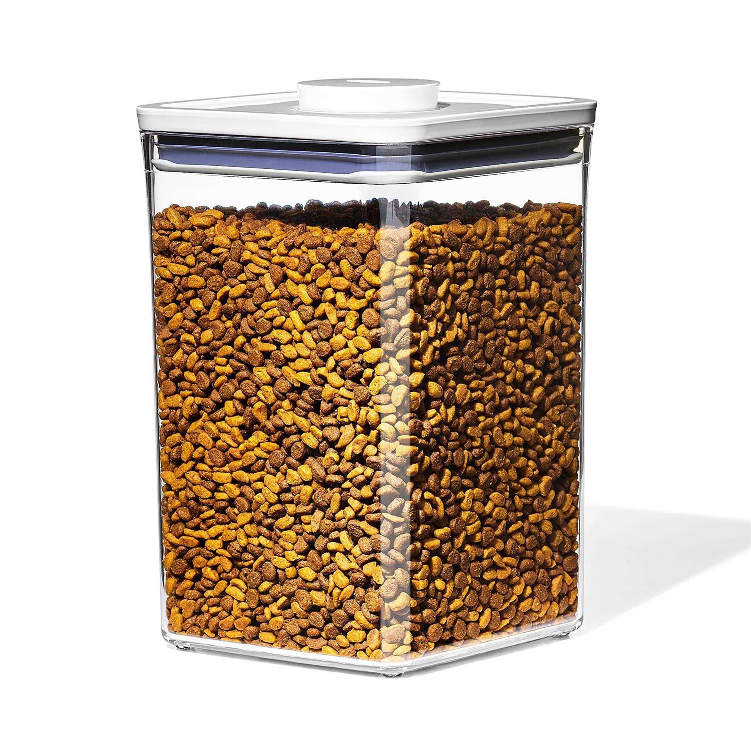OXO Good Grips Pet POP Container 4.4 Qt/4.2 L with Scoop |Ideal for up to 4lbs of Dog Food or 3.5lbs of Cat Food - Healthber