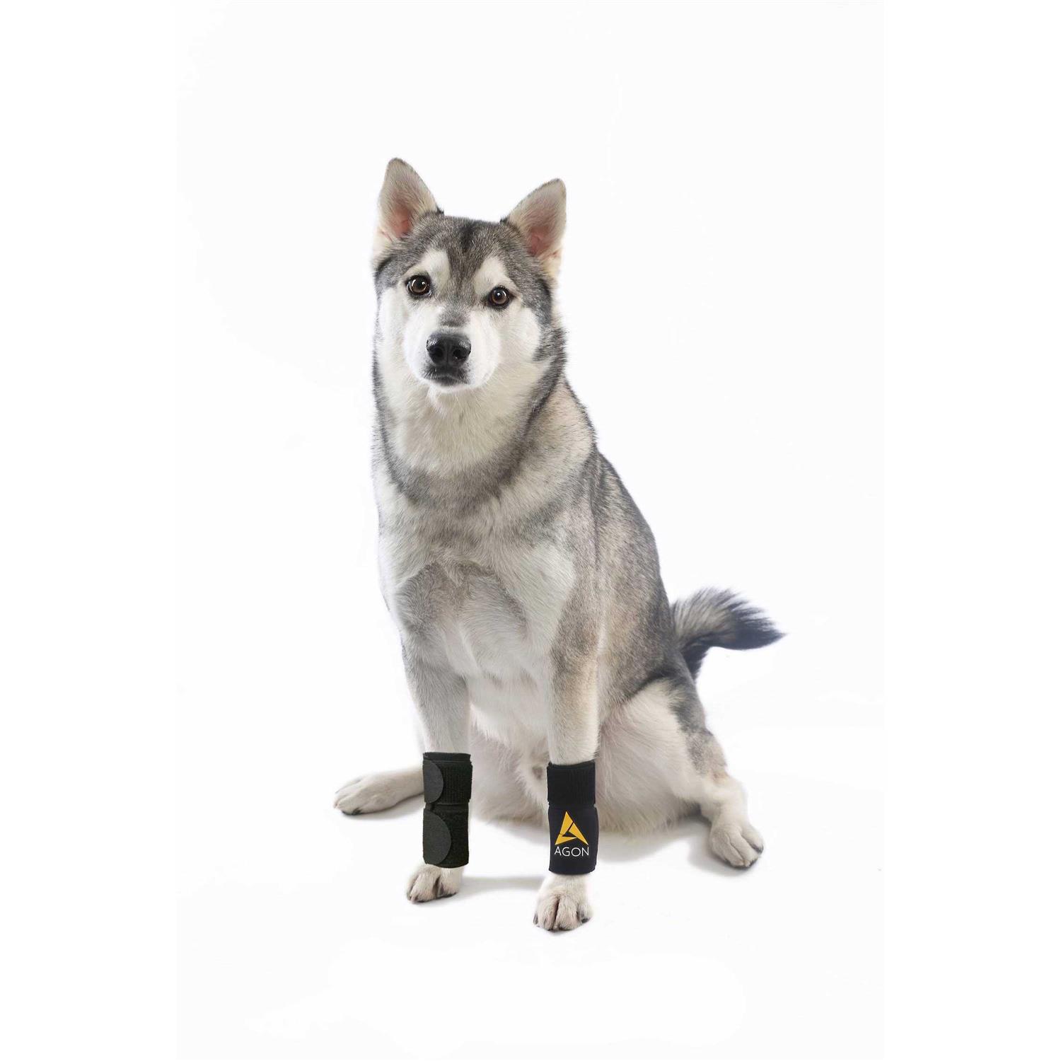 Pair Agon Dog Canine Front Leg Brace Paw Compression Wraps with Protects Wounds - Healthber