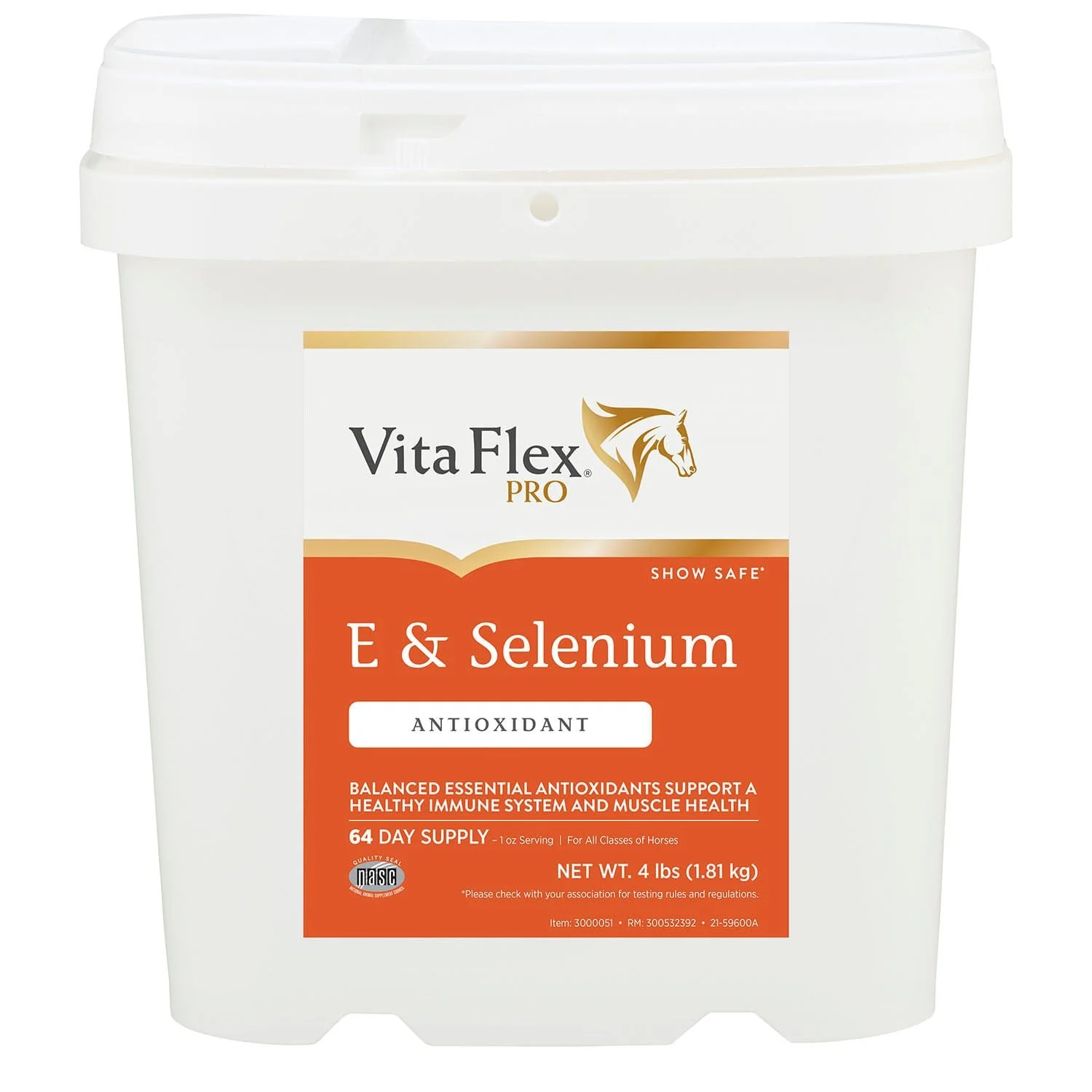 Vita Flex E and Selenium Supplement for Horses, Balanced Essential Antioxidants - Healthber