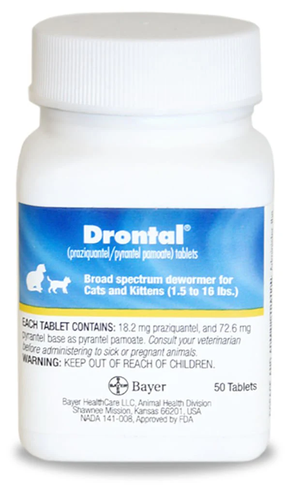 Drontal Broad Spectrum Dewormer, 50 Tablets - Healthber
