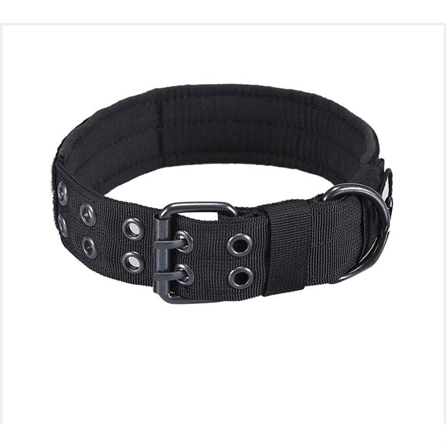 Onetigris Military Adjustable Dog Collar with Metal D Ring Buckle 2 Sizes - Healthber