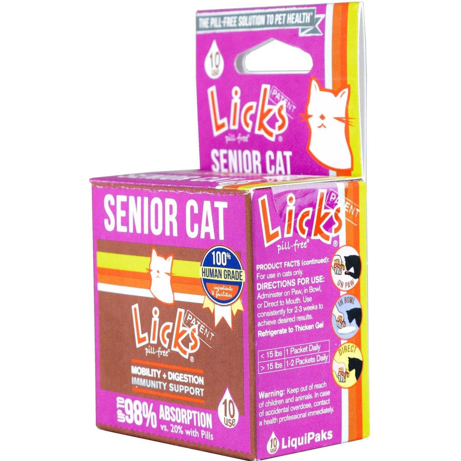 Licks Pill-Free Senior Cat Joint Support & Digestion Supplement for Senior Cats - Healthber