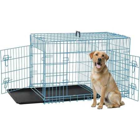 Dkelincs 42 inch Dog Crate Dog Cage for Large Dogs Foldable Metal XL Dog Kennels with 2 Doors - Healthber