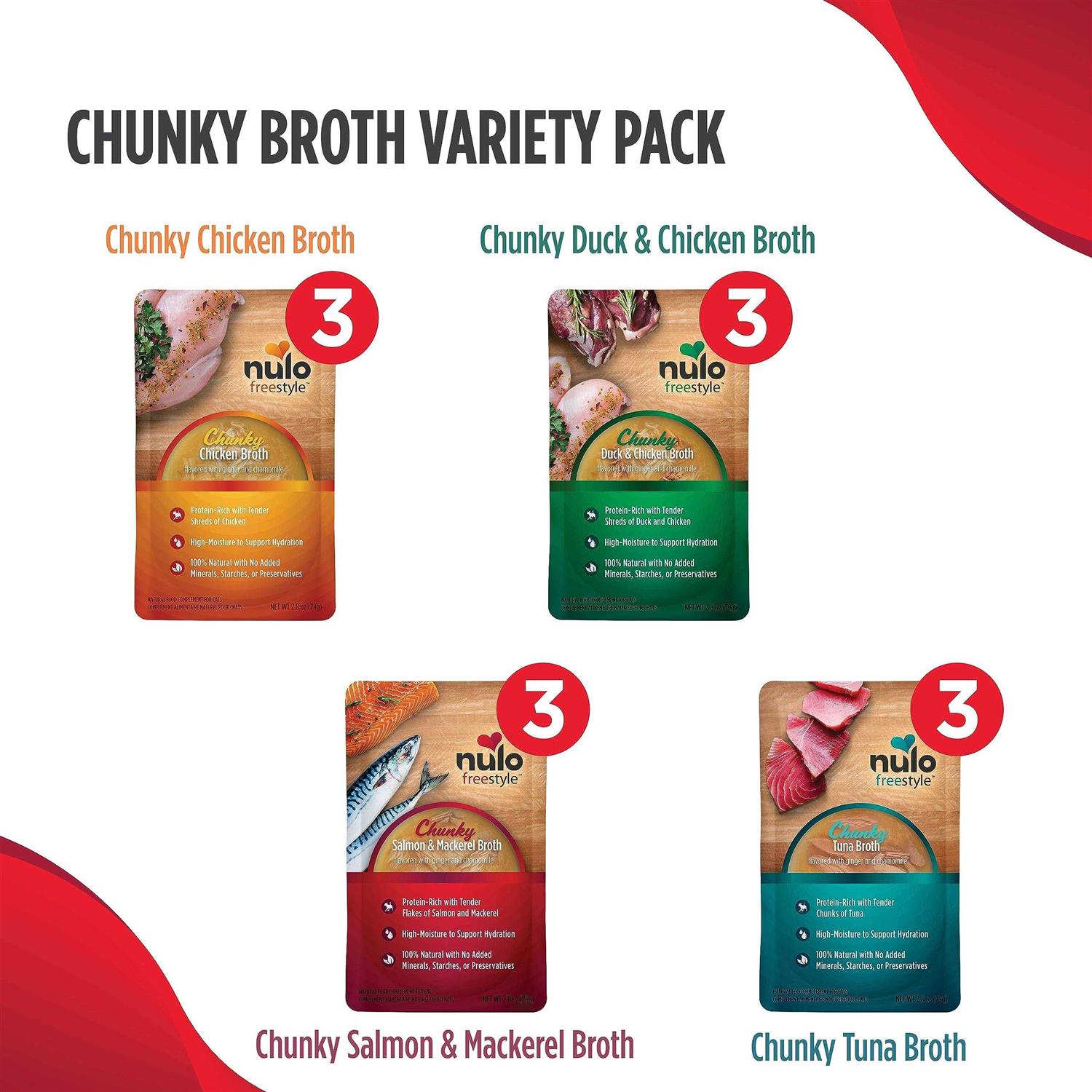 Nulo Freestyle Chunky Broth Grain-Free Variety Pack Cat Food - Healthber