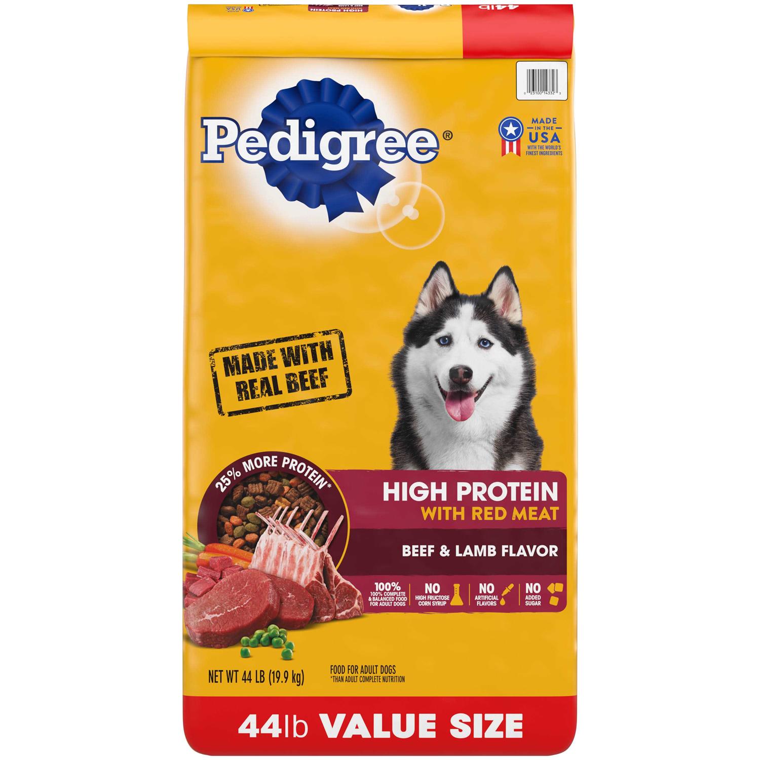 Pedigree High Protein Adult Dry Dog Food Beef and Lamb - Healthber