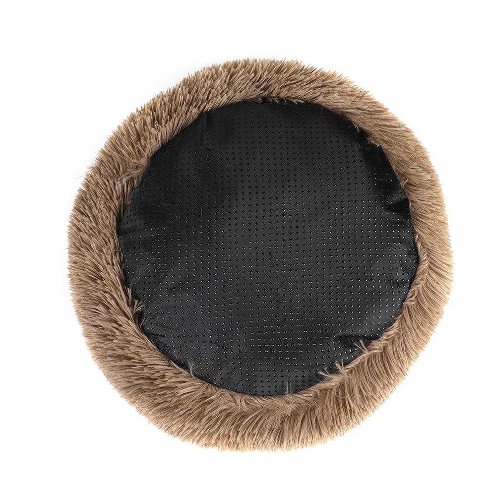 Otoez Round Plush Donut Pet Bed Warm Fur Cuddler Dog Cat Cushion Bed Calming Bed Non-Slip Bottom - Healthber