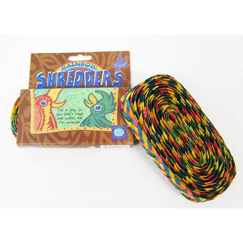 Planet Pleasures Rainbow Shredders Straight Ribbon Bird Toy - Healthber