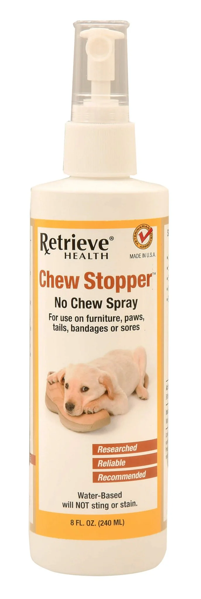 Retrieve Chew Stopper No Chew Spray - Stop Dogs Chewing, 8 oz - Healthber