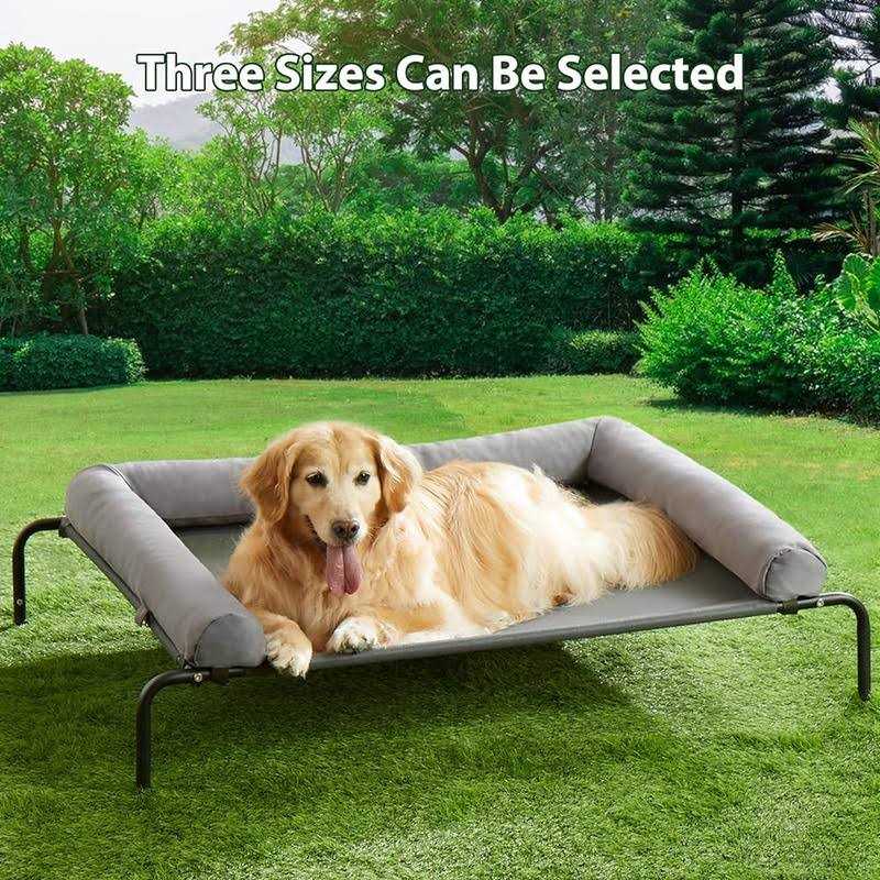 RRPETHOME Large Elevated Cooling Dog Bed,Raised Dog Cots Beds for Large Dogs,Outdoor Dog Bed for Large Dogs,Chew Proof Portable Cooling Pet Cot - Healthber