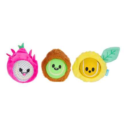 Barkbox Fruity Cutie Tropical Trio Dog Toys Squeaker Ball Toys - Healthber