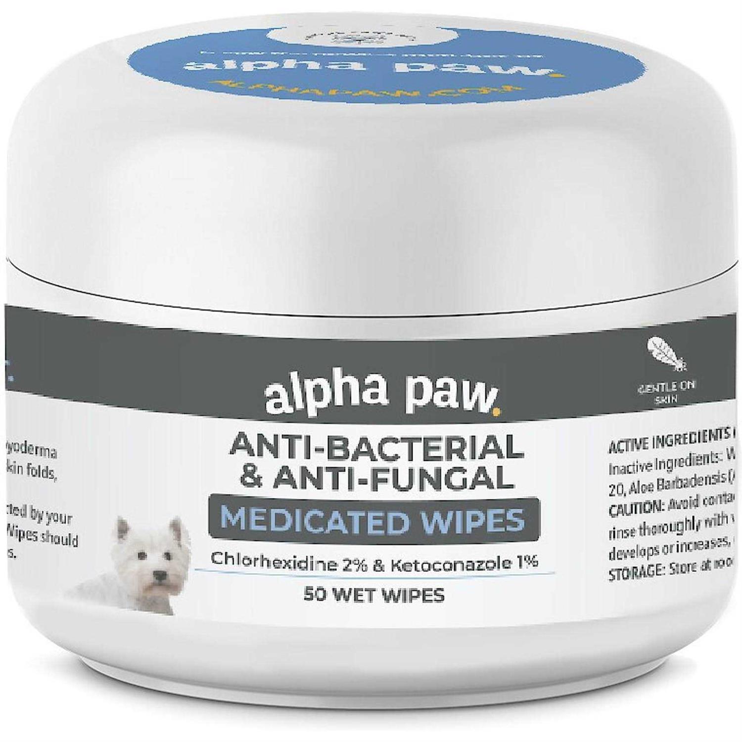 Alpha Paw Antibacterial & Antifungal Medicated Wipes - Healthber