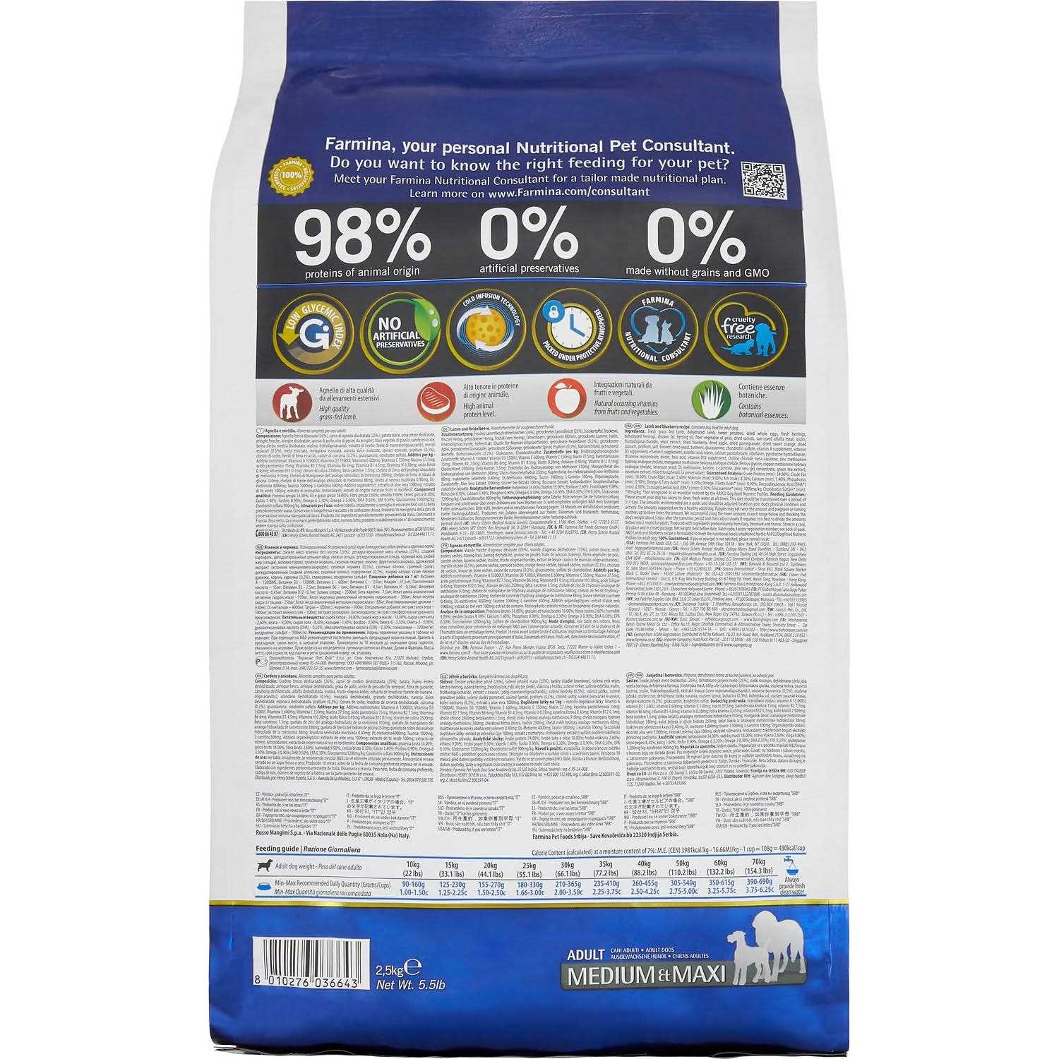 Farmina N&D Prime Adult Lamb & Blueberry Grain Free Dry Dog Food - Healthber