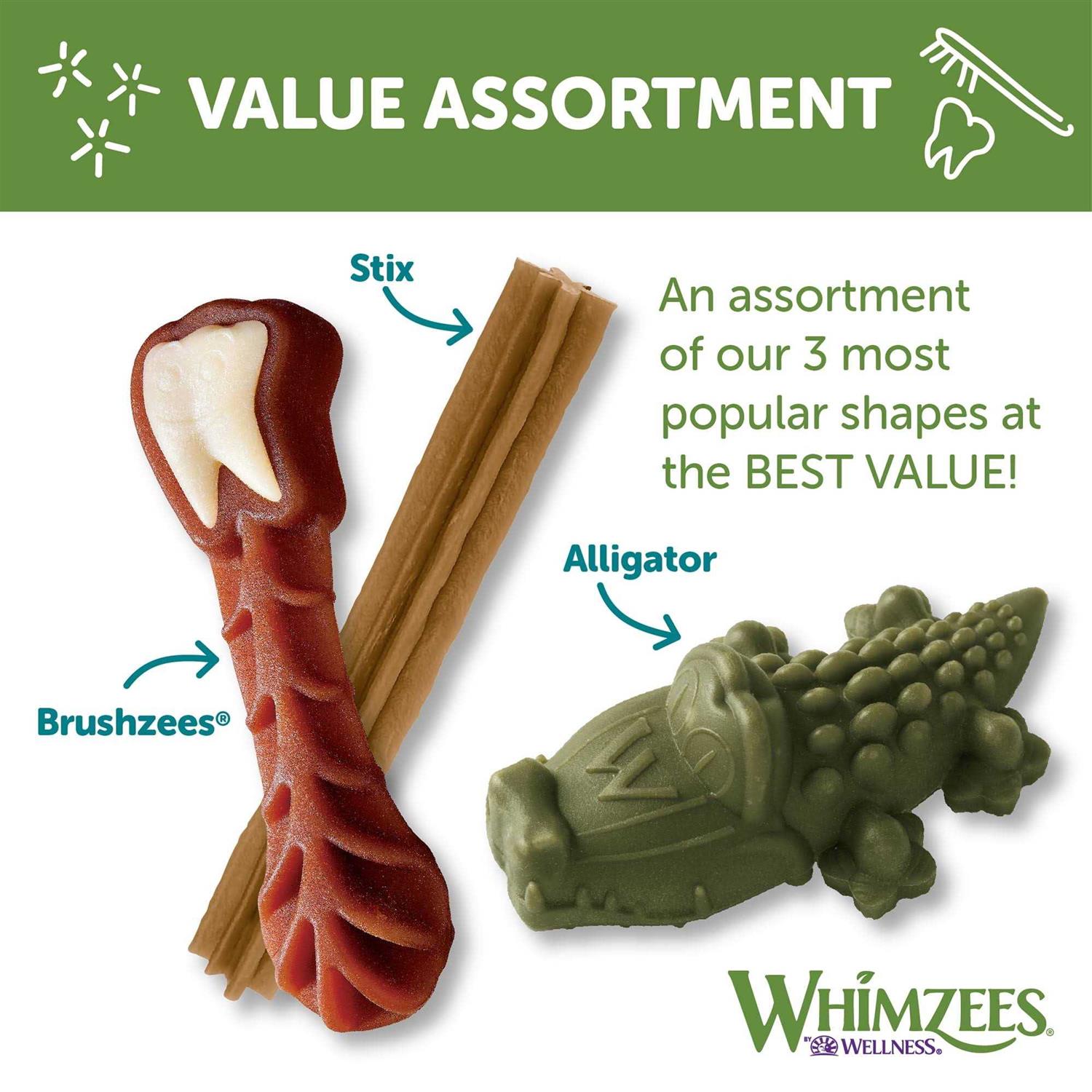 Whimzees Large Natural Dental Value Box Dog Treats - Healthber