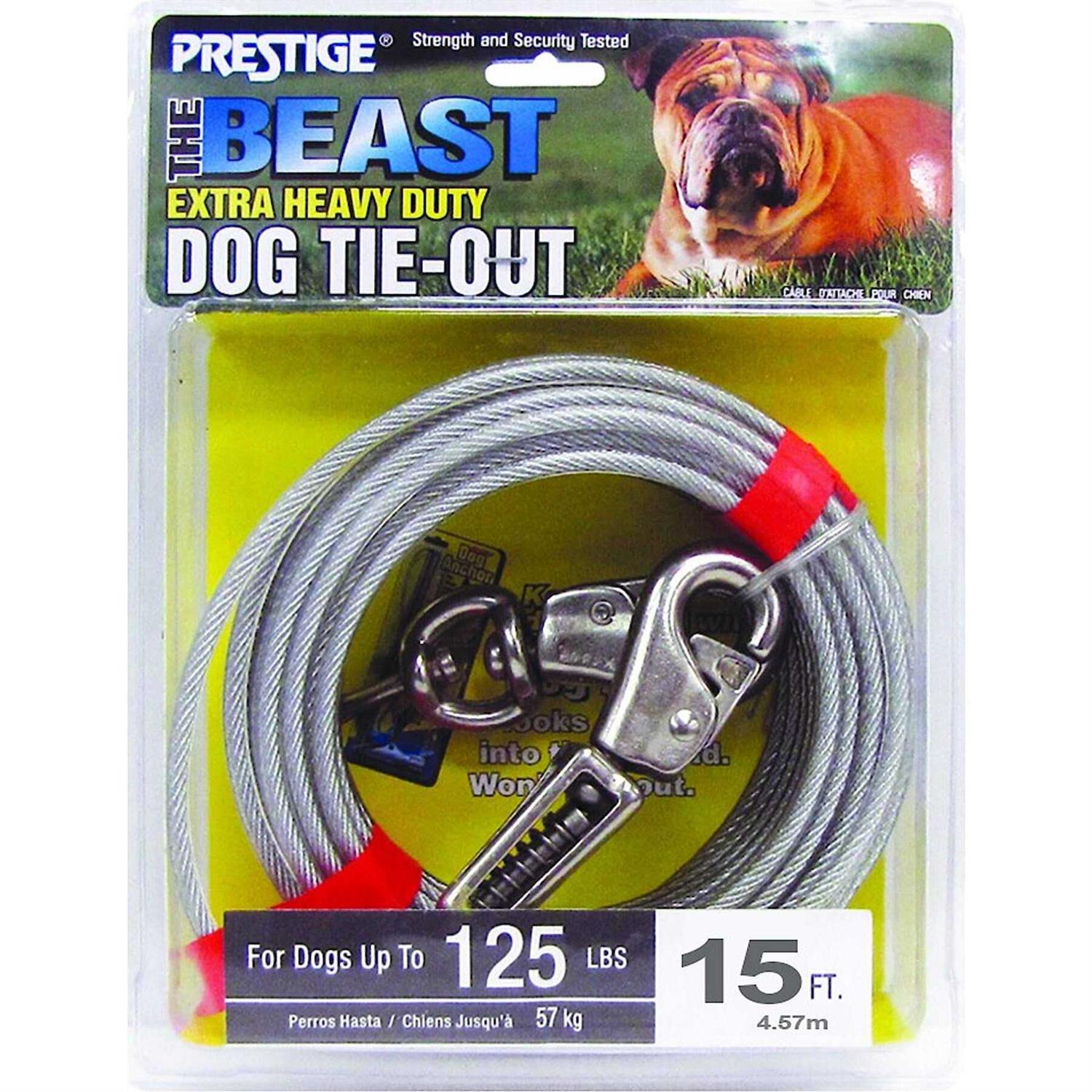 Prestige 15ft XL Dog Tie-Out with Spring - Healthber