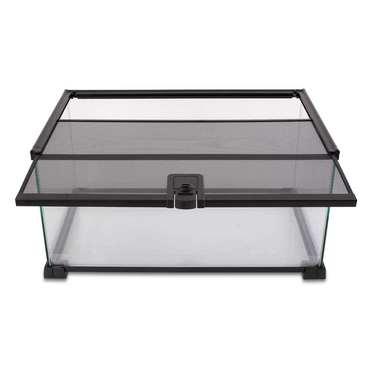 REPTI ZOO 10 Gallon Reptile Tank Glass Natural Cages Terrarium 20 x 12 x 10 Sliding Screen Top for Reptile Hamster Hedgehog Small Animals - Healthber