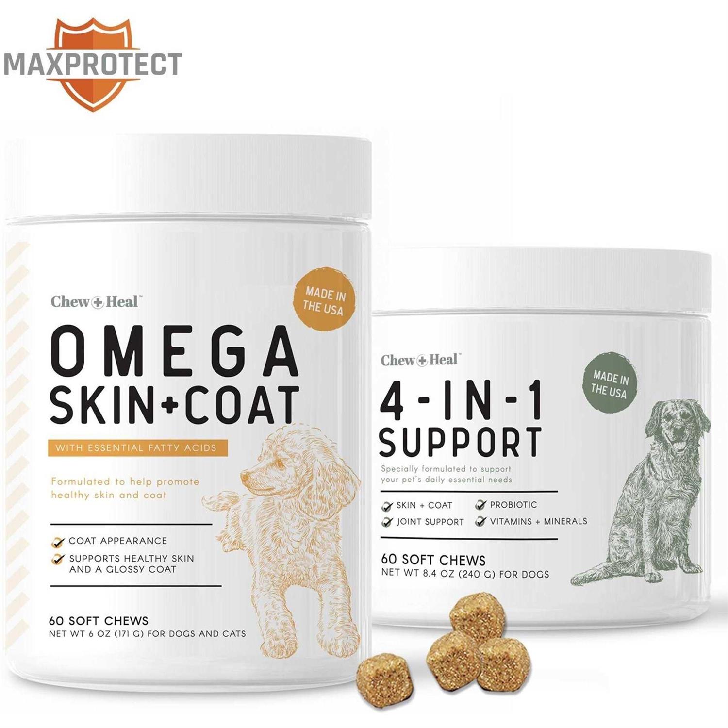 Chew + Heal Omega Skin + Coat Supplement - Healthber