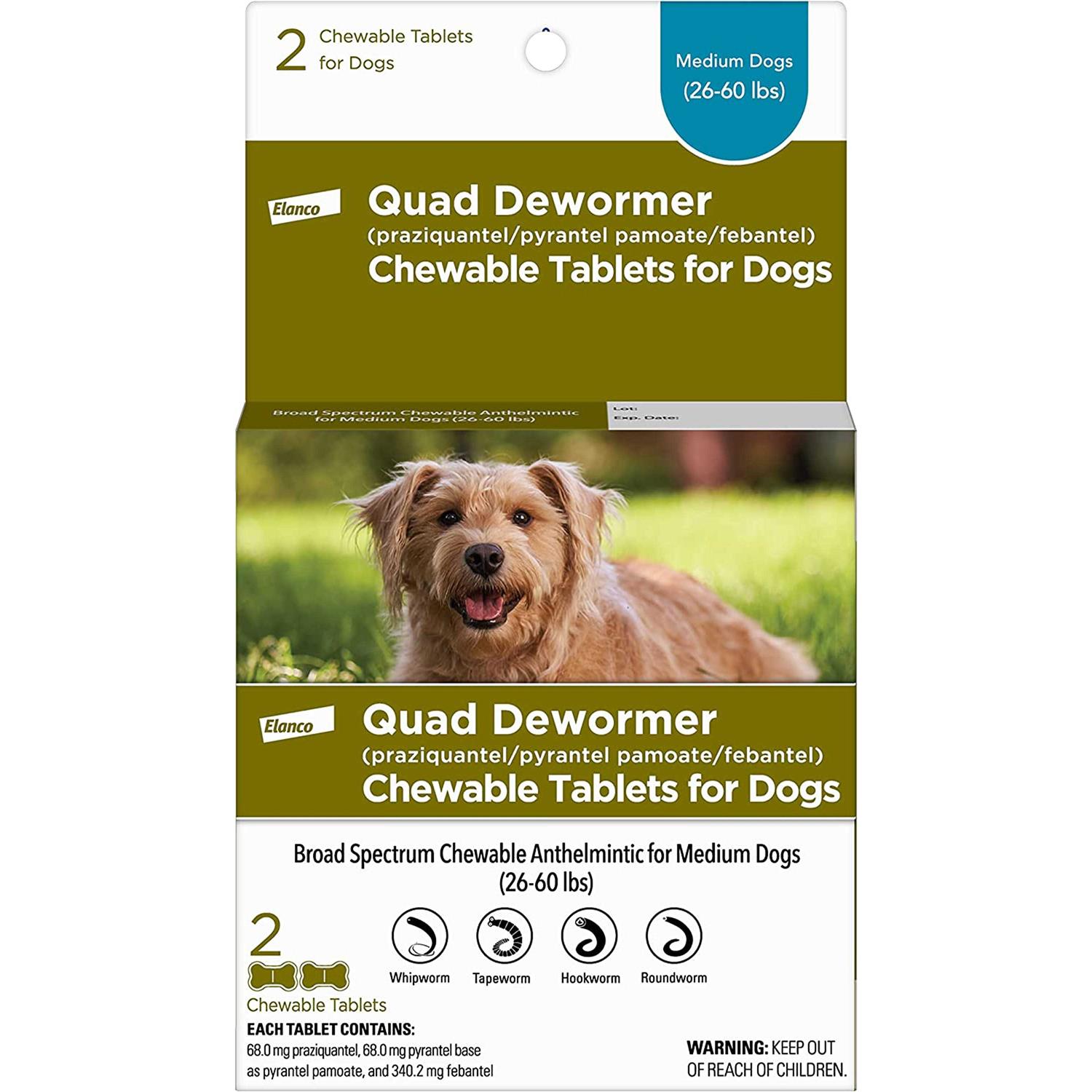 Quad Dewormer for Medium Dogs - Healthber