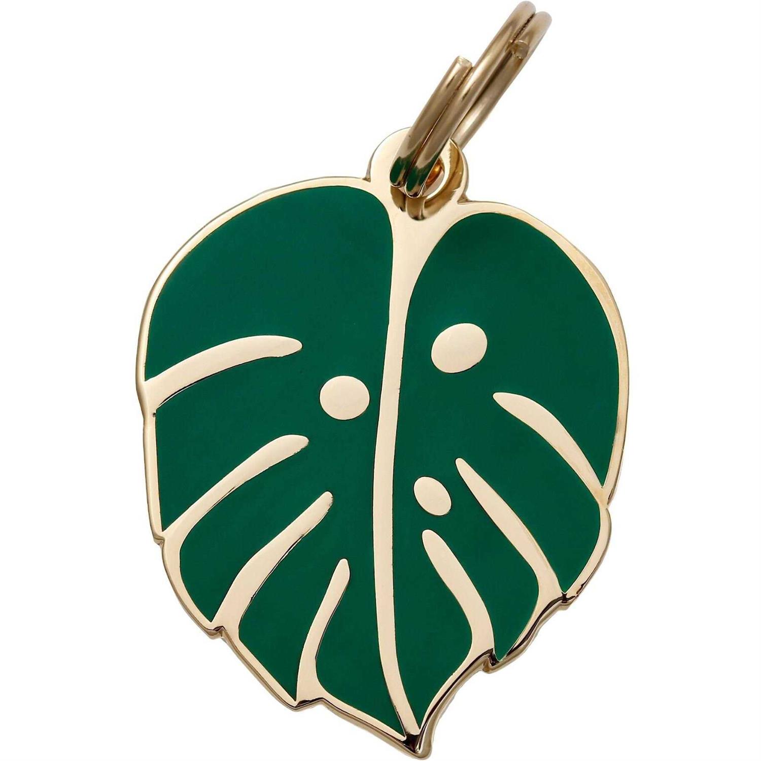 Two Tails Pet Company Monstera Leaf Personalized Dog & Cat ID Tag - Healthber