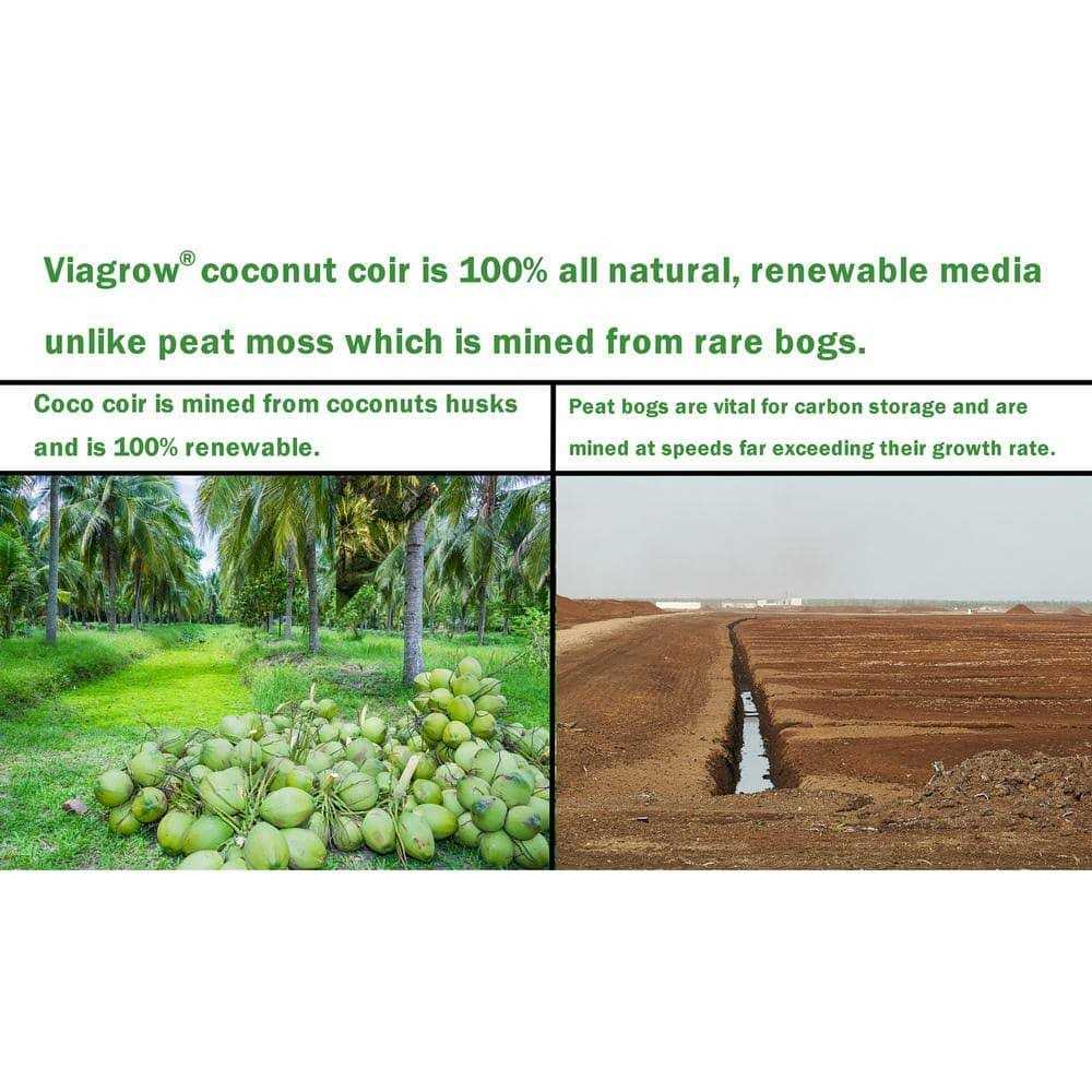 Viagrow Coco Coir 72 Qt. / 68 L / 18 gal. Premium Coconut Reptile Substrate Coco Chips - Healthber