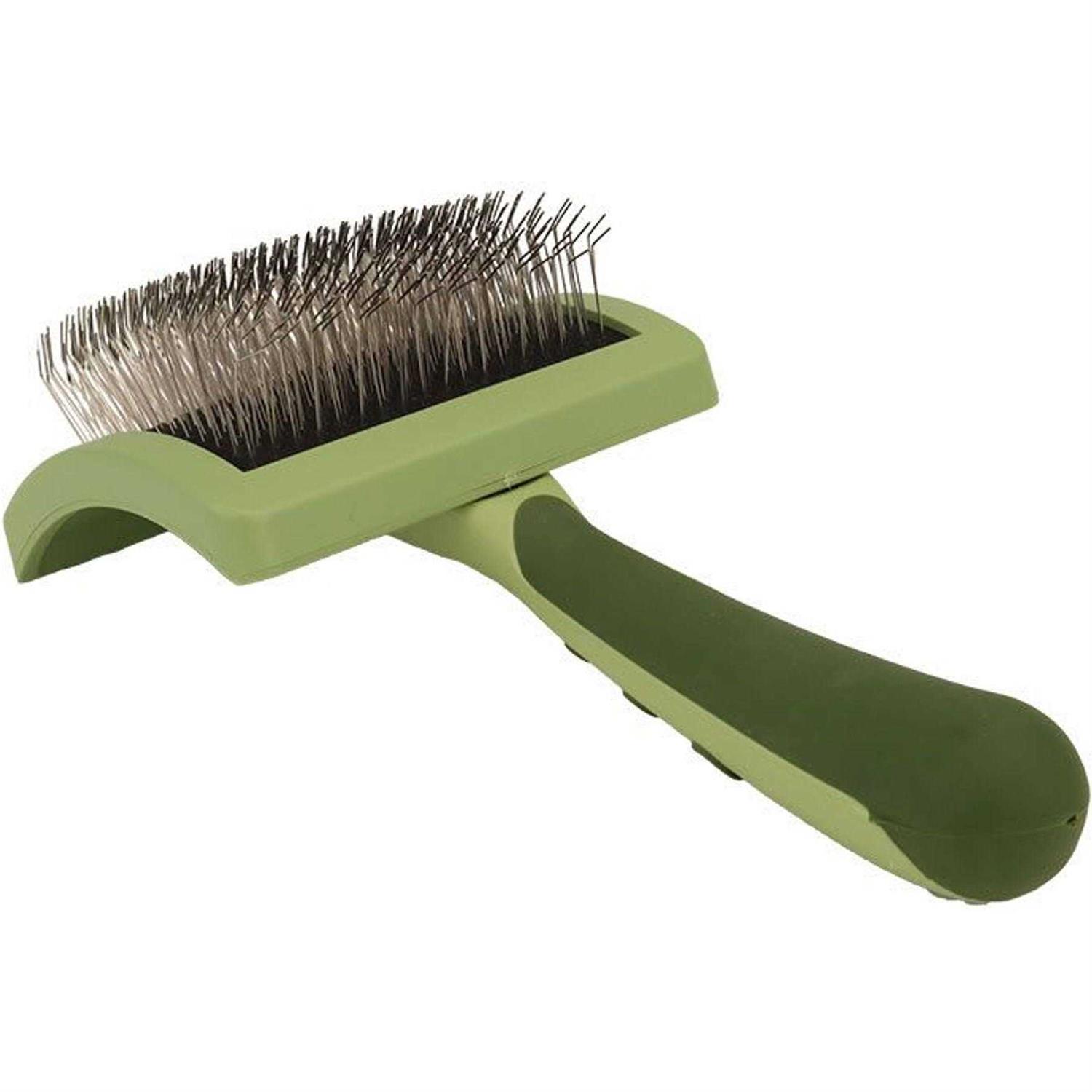 Safari Curved Firm Slicker Brush with Coated Tips for Long Hair - Healthber