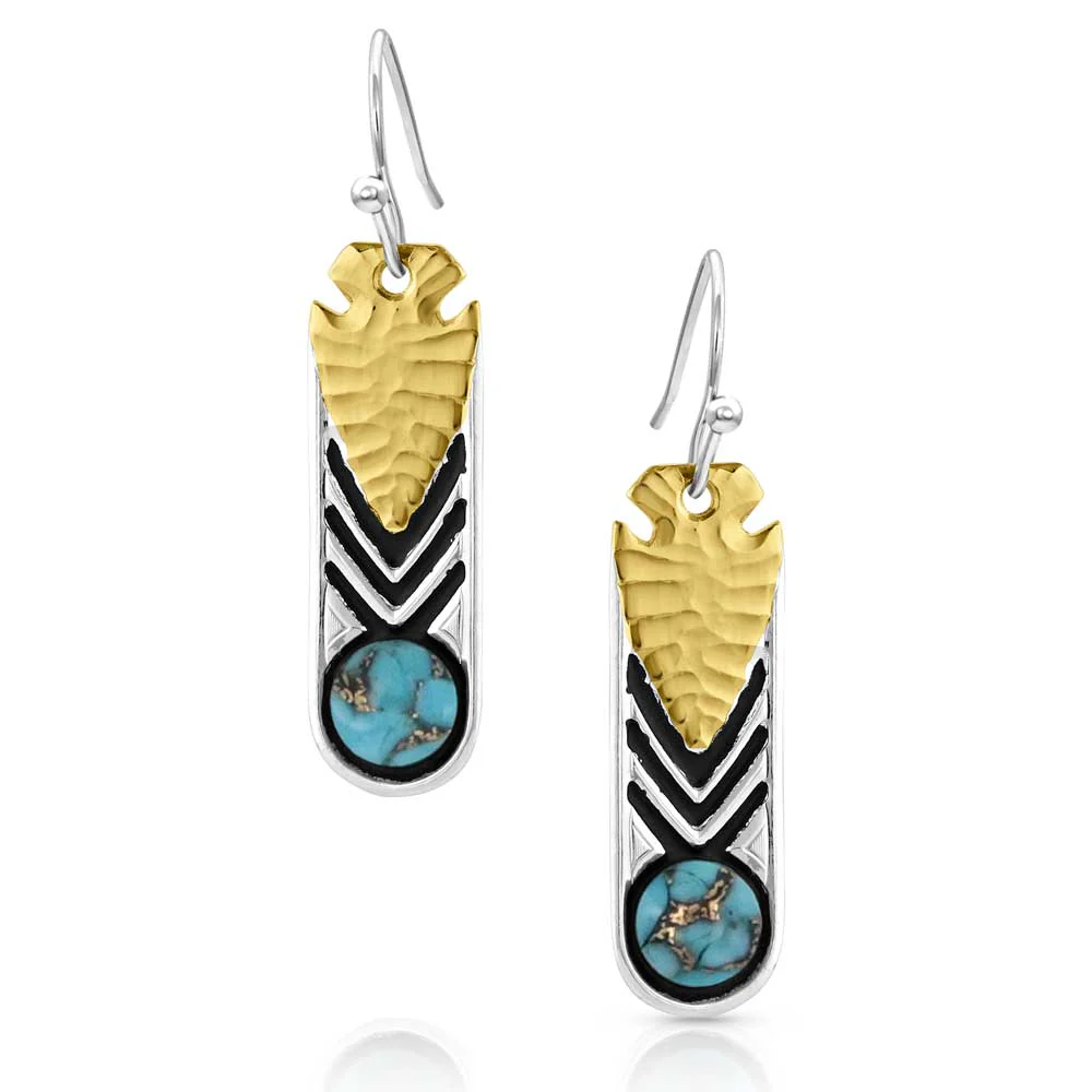 Southwest Nights Arrowhead Turquoise Earrings - Healthber