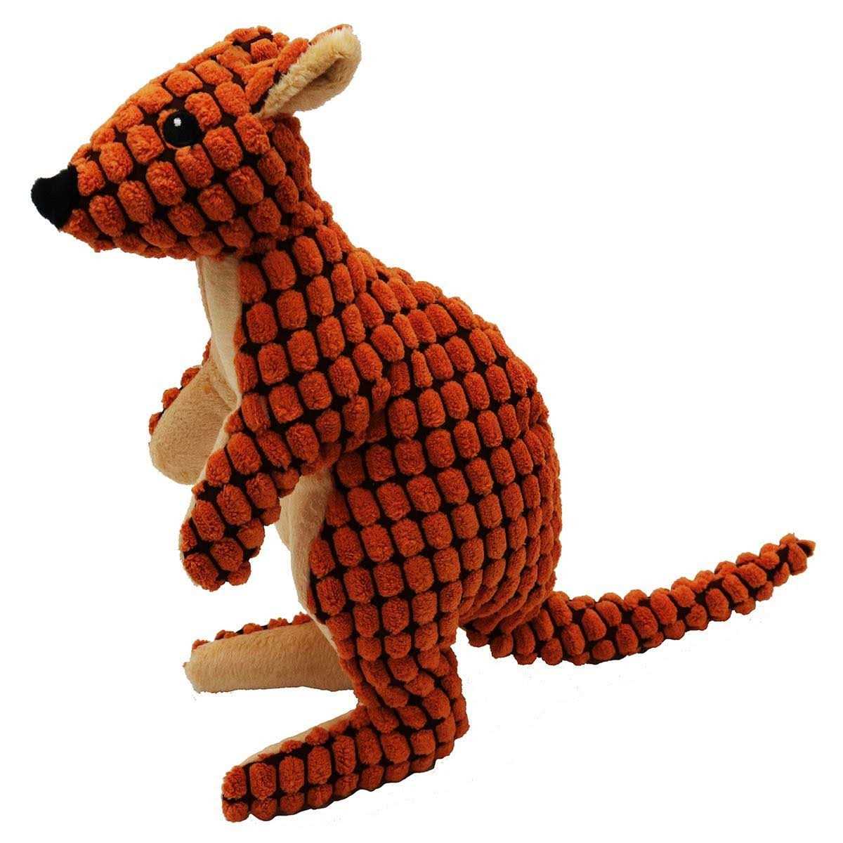 SmartPetLove Tender-Tuffs Big Shots Aussie Kangaroo Cuddly Pet Toy Stuffed Plush Dog Toy and Cute Squeaky Dog Toys for All Life Stages - Healthber