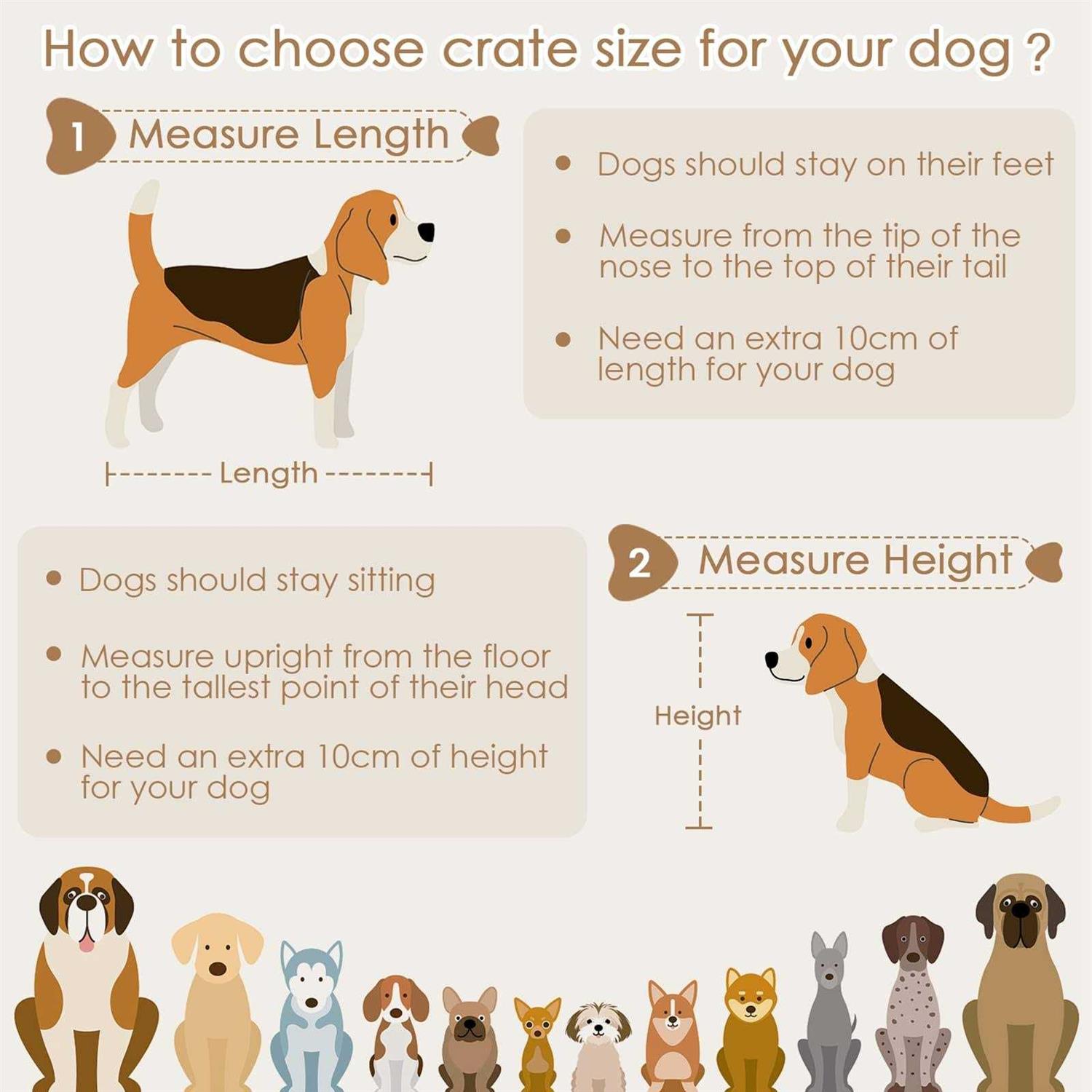 Saudism Dog Crate Furniture Dog Kennel Indoor Wood Dog Cage Table with Drawers Storage - Healthber