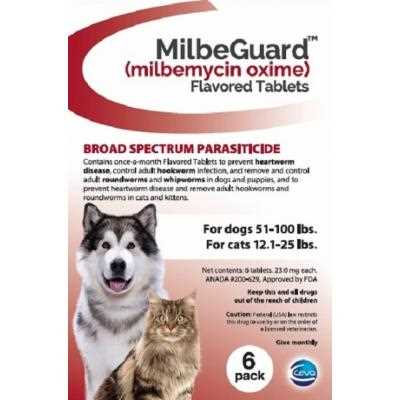 Milbeguard – Generic To Interceptor 6 Pk Extra Large Dogs 51-100 Lbs Or Cats 12.1-25 Lbs - Healthber