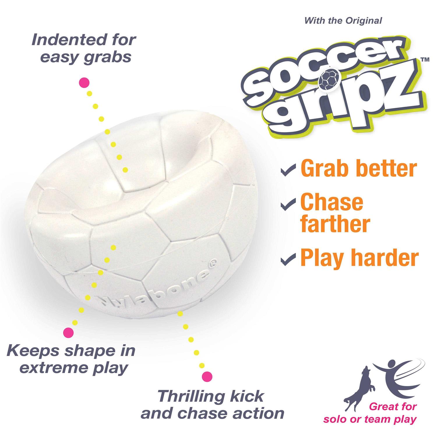 Nylabone Power Play Gripz Dog Soccer Ball Toy - Healthber