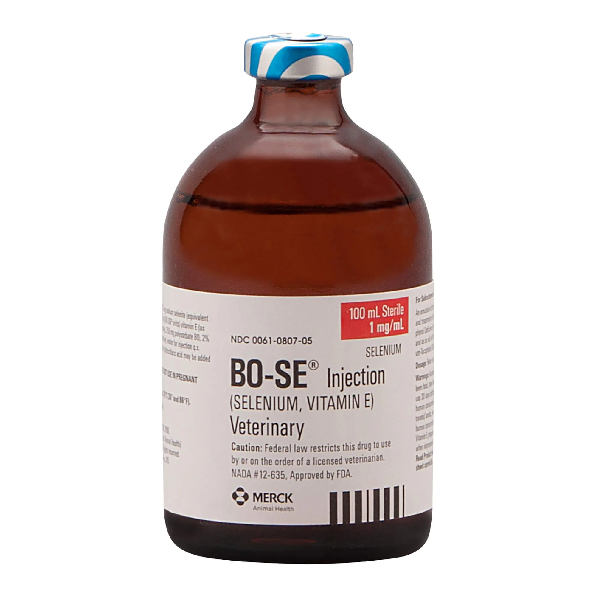 Rx BO-SE (selenium & vitamin E) Veterinary Injection for Cattle & Sheep, 100 mL - Healthber