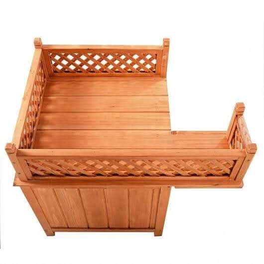 Giantex Pet Dog House, Wooden Dog Room Shelter with Stairs, Raised Roof and Balcony Bed for Indoor and Outdoor Use - Healthber