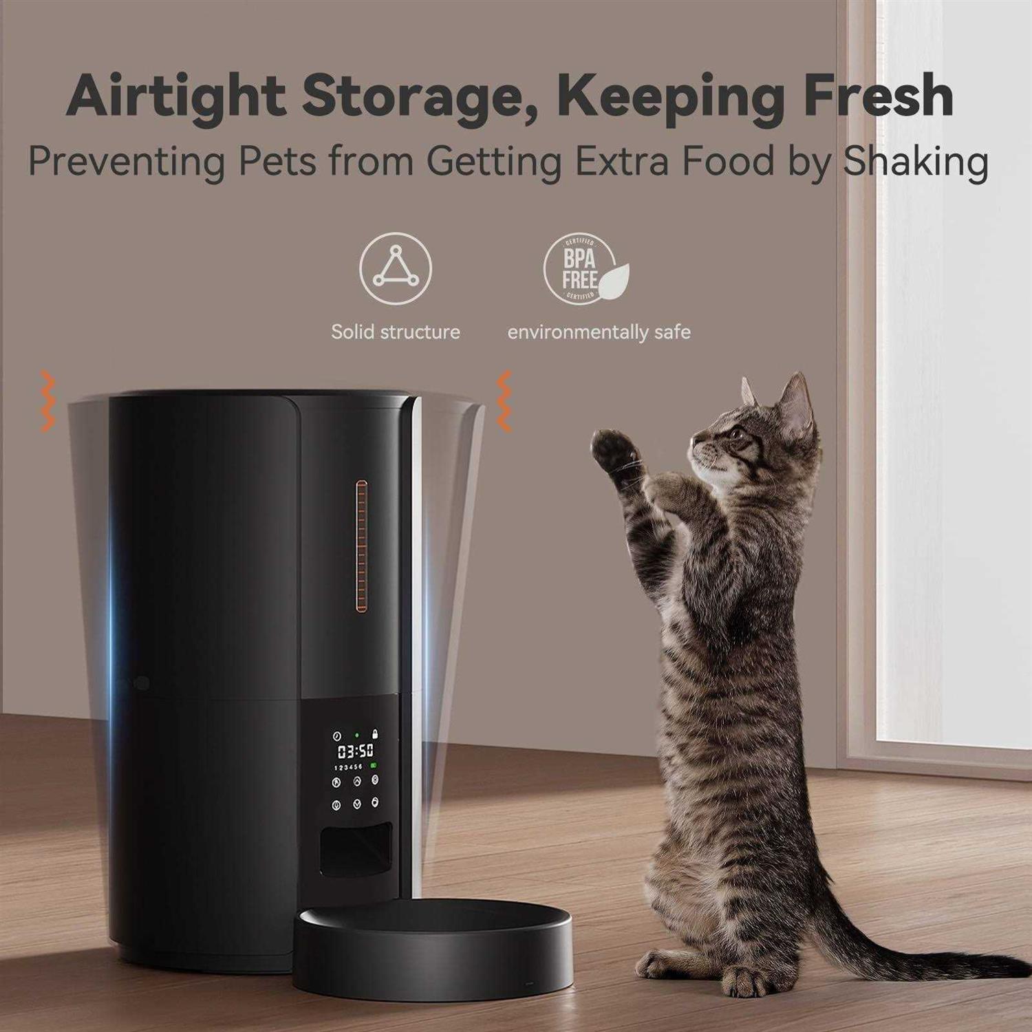 WOPET Automatic Dog Feeders Cat Food Dispenser With Desiccant Bag - Healthber