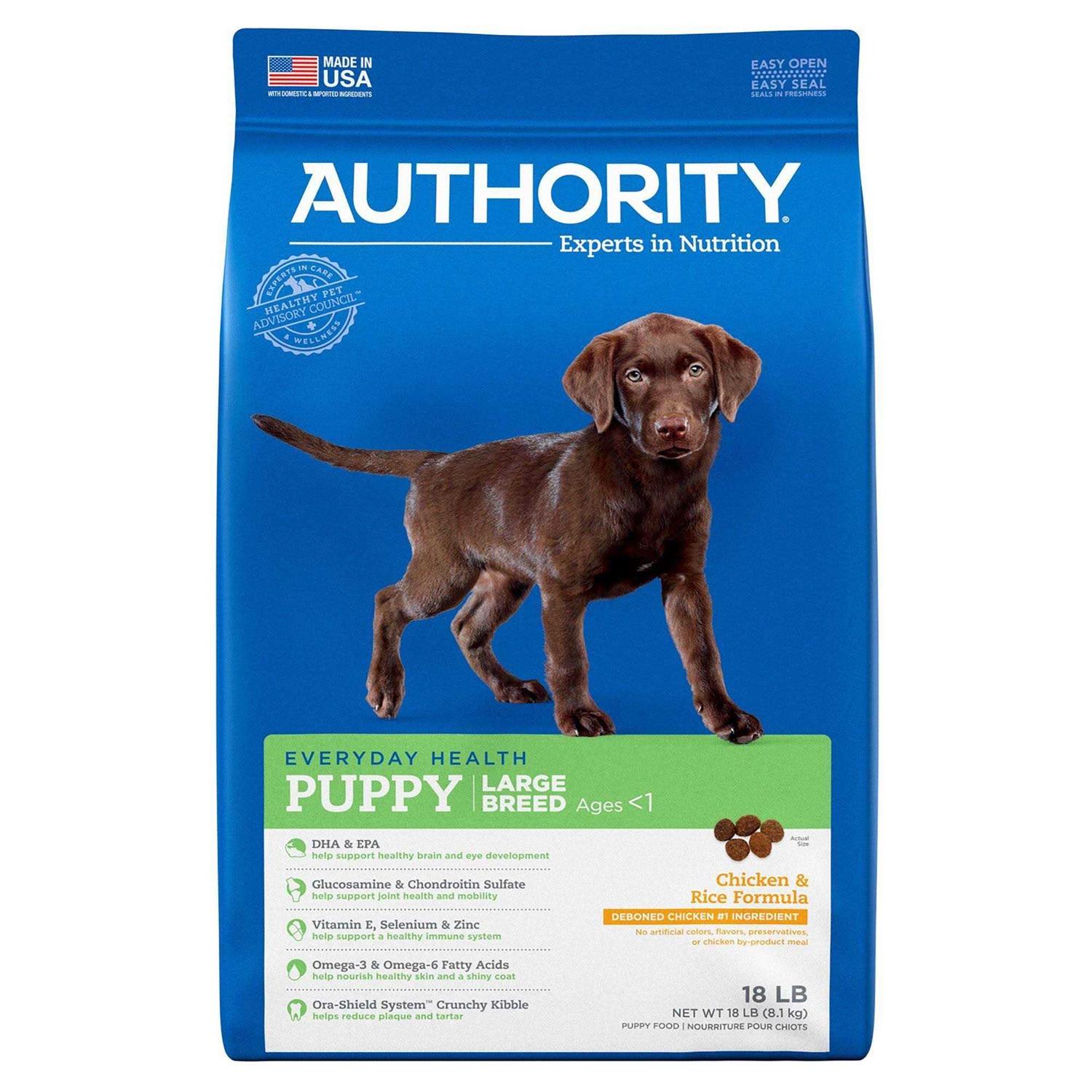 Authority Chicken Rice Formula Large Breed Puppy Dry Dog Food - Healthber