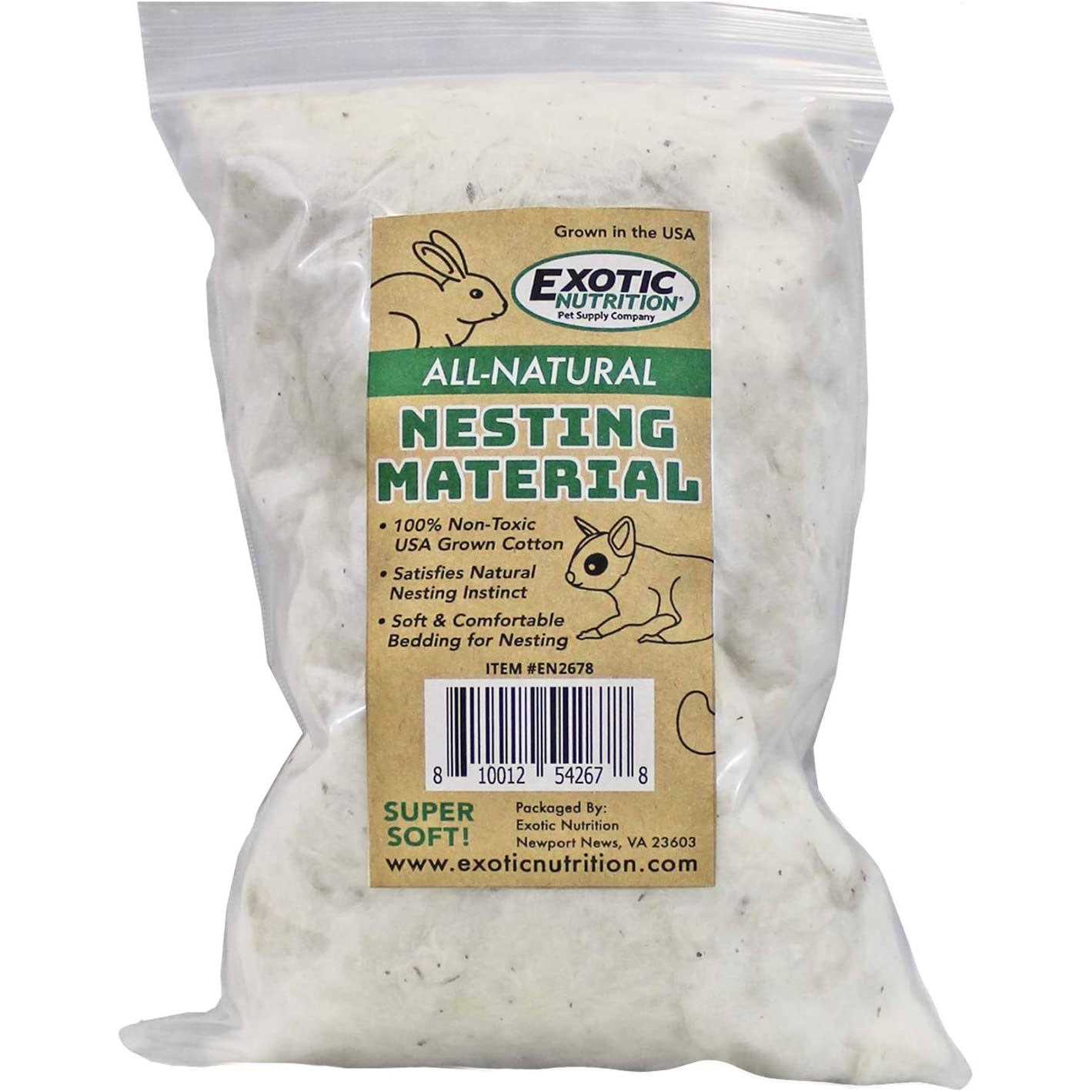 Exotic Nutrition All-Natural Nesting Material 100% Cotton Eco-Friendly Animal Bedding - Healthber