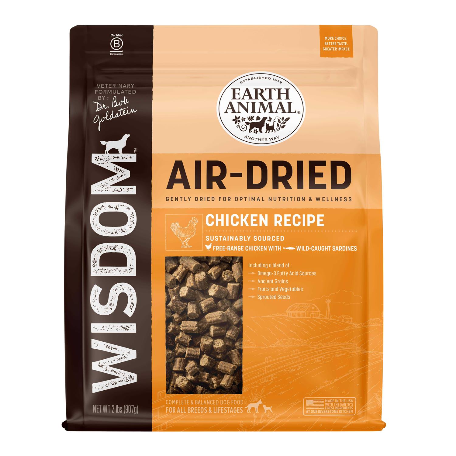 Earth Animal Dog Wisdom Chicken Air Dried - Healthber
