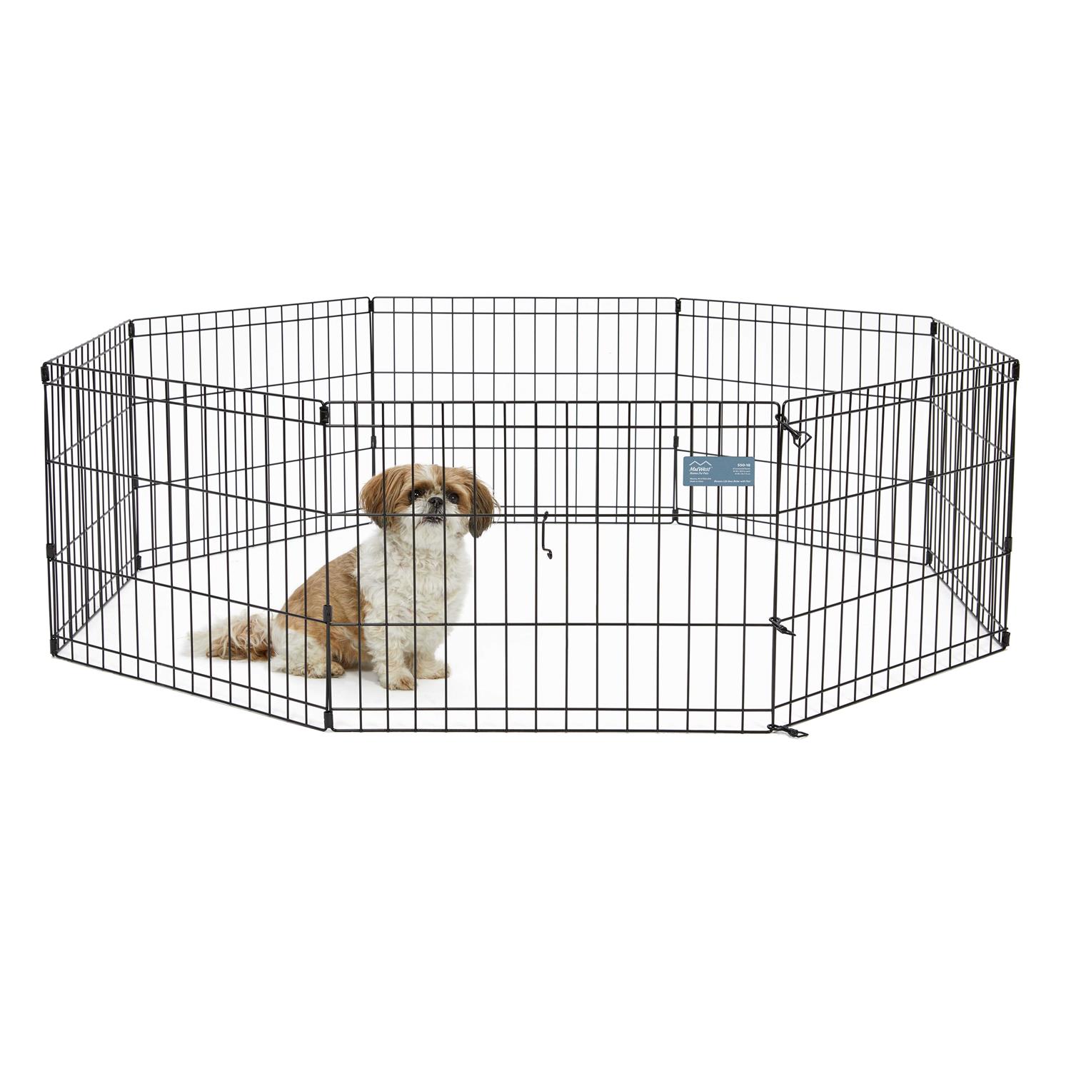 MidWest Homes for Pets Dog Exercise Pen & Playpen 18-Inch No door Black - Healthber