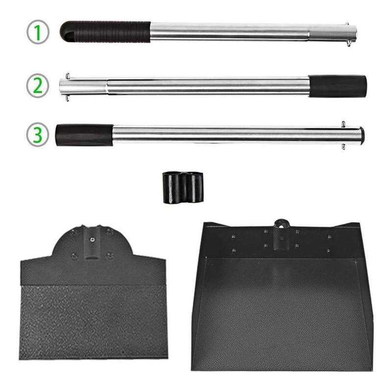 LUFFWELL Dog Pooper Scooper for Large Dogs, Metal Aluminum Tray and Spade Poop Scoop Set with Adjustable Stainless Steel Long Handle - Healthber