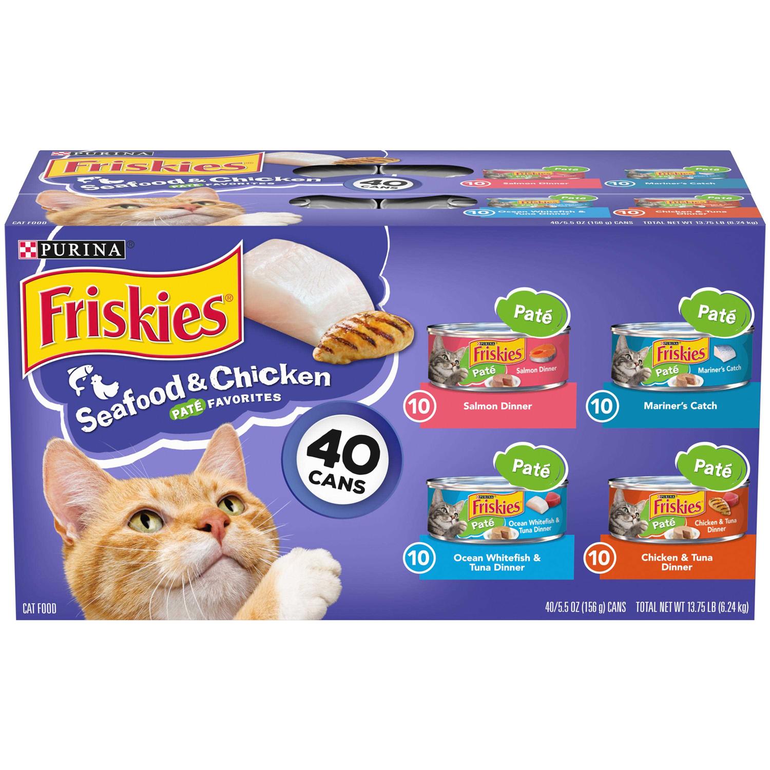 Purina Friskies Seafood & Chicken Pate Favorites Variety Pack Wet Cat Food - Healthber