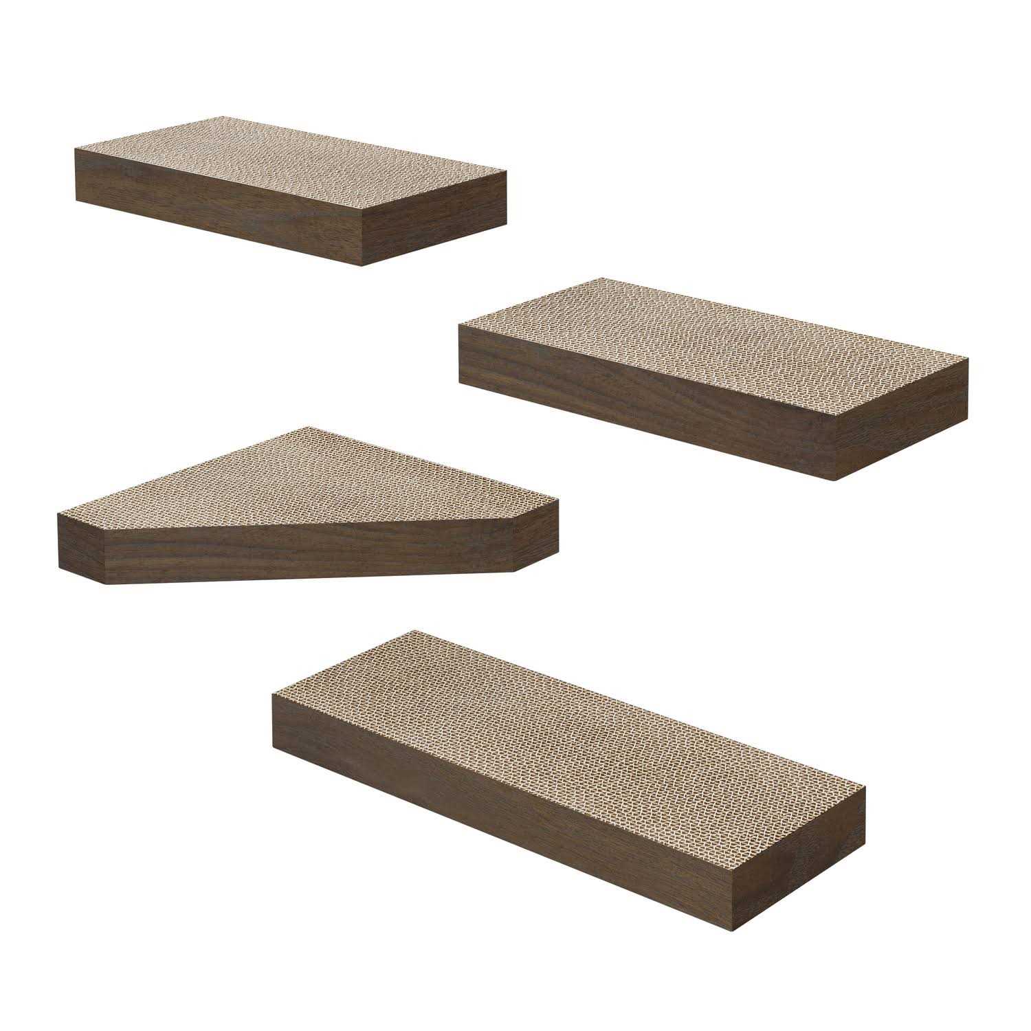 Way Basics Cat Scratcher Floating Shelf Combo - Healthber