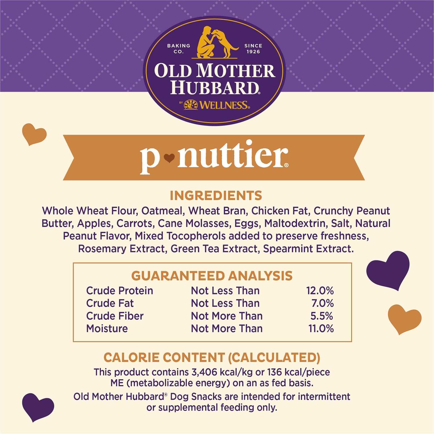 Old Mother Hubbard by Wellness Classic P Nuttier Value Box Natural Large Biscuits Dog Treats - Healthber